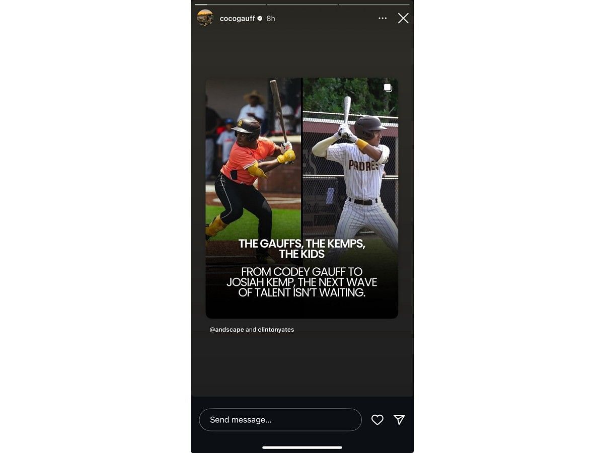 Gauff's Instagram story